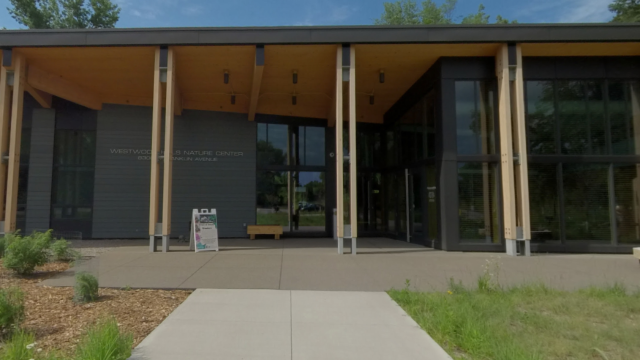 Outside view of the building of Westwood Hills Nature Center St. Louis Park, MN